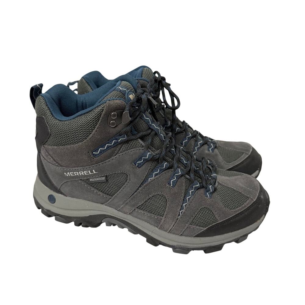 Merrell Boots Mens Size 9 Waterproof Hiking Castle Rock Dark Denim